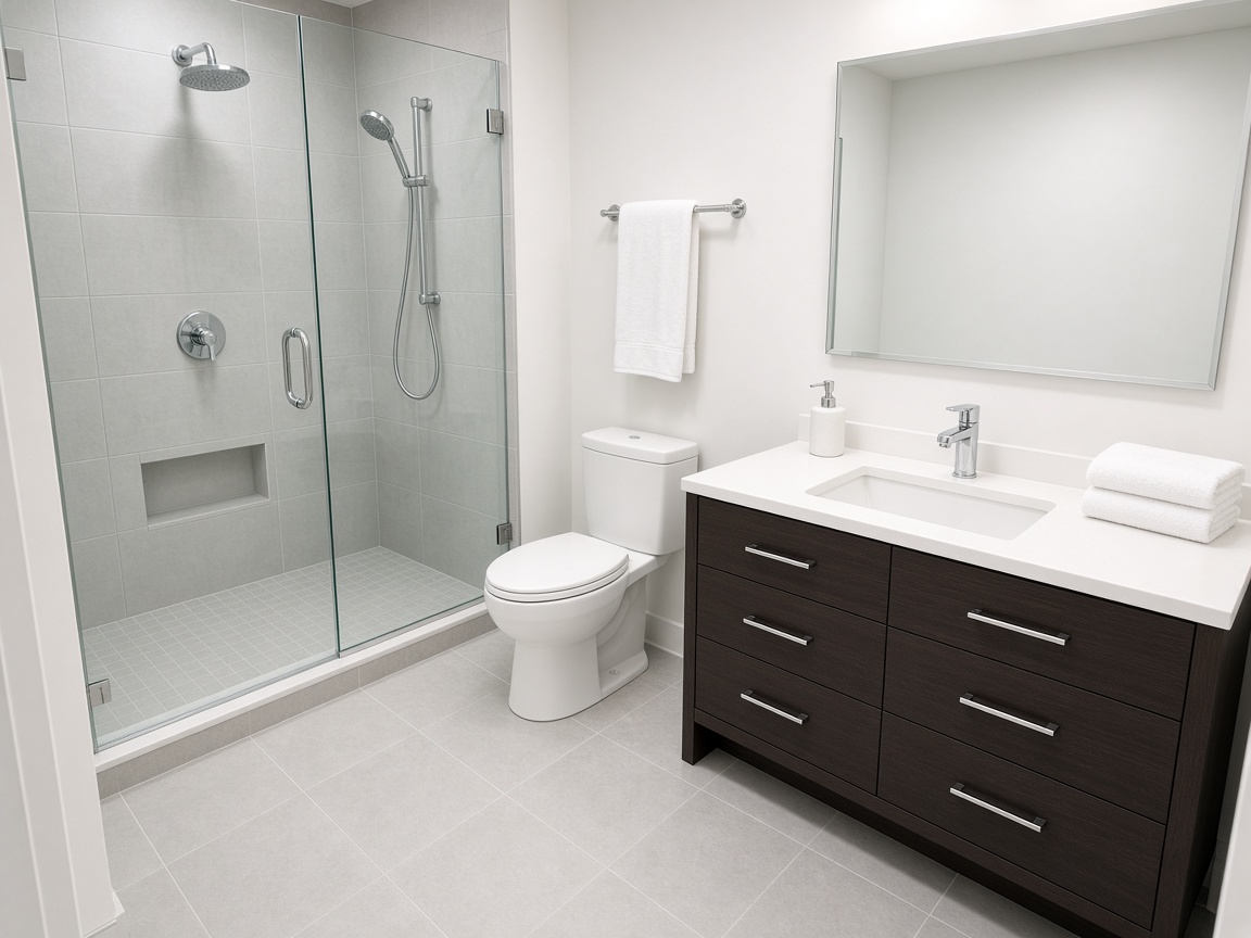 Baño limpio y ordenado después del servicio